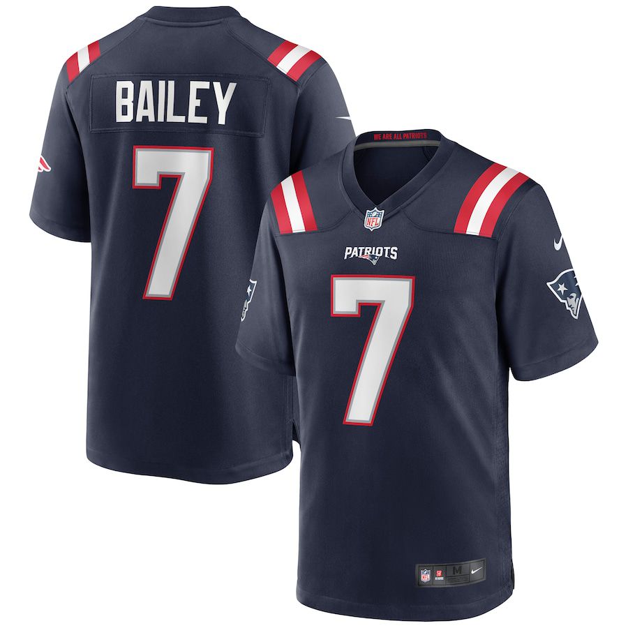 Men New England Patriots #7 Jake Bailey Nike Navy Game NFL Jersey